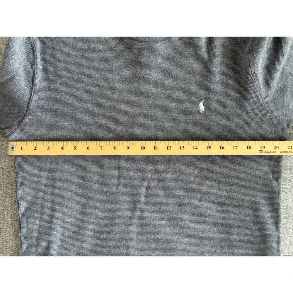 Polo‎ Ralph Lauren Mens Gray Waffle Knit Thermal Long Sleeve Shirt Size Large